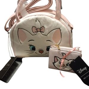 Loungefly Disney  Marie Plush Mini Crossbody with Matching Zip Wallet, NWT